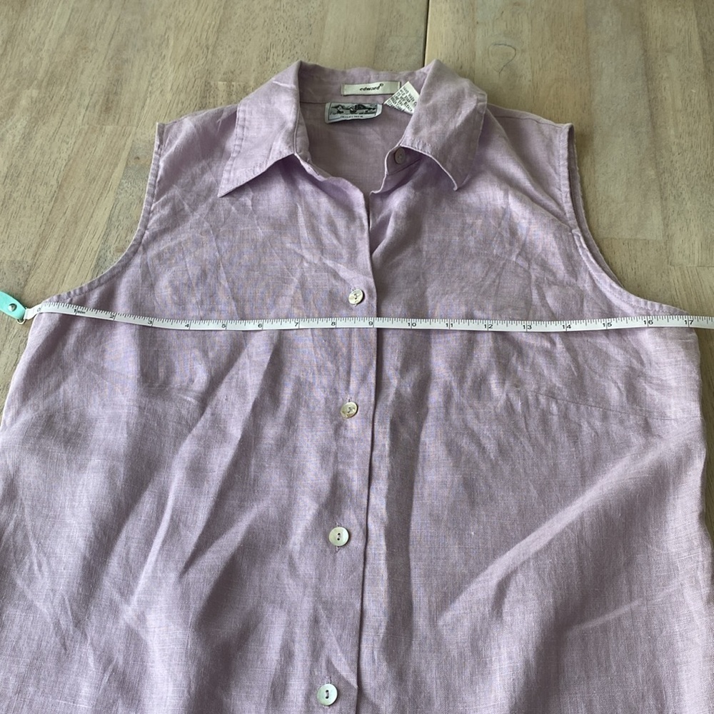 Edward 100% Pure Irish Linen Women’s Tunic Pastel Purple Size S Spring - Picture 7 of 9